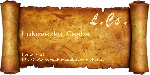 Lukovszky Csaba névjegykártya